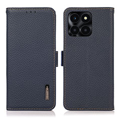 Funda de Cuero Cartera con Soporte Carcasa B03H para Huawei Honor X6a Azul