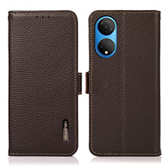 Funda de Cuero Cartera con Soporte Carcasa B03H para Huawei Honor X7 Marron