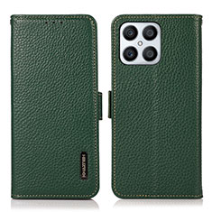 Funda de Cuero Cartera con Soporte Carcasa B03H para Huawei Honor X8 4G Verde