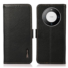 Funda de Cuero Cartera con Soporte Carcasa B03H para Huawei Mate 60 Pro Negro