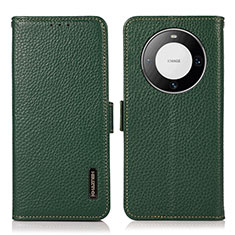 Funda de Cuero Cartera con Soporte Carcasa B03H para Huawei Mate 60 Pro+ Plus Verde