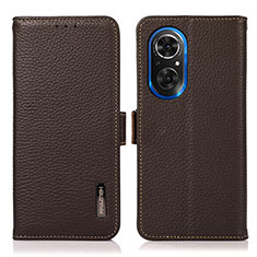 Funda de Cuero Cartera con Soporte Carcasa B03H para Huawei Nova 9 SE Marron