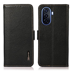 Funda de Cuero Cartera con Soporte Carcasa B03H para Huawei Nova Y71 Negro