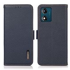 Funda de Cuero Cartera con Soporte Carcasa B03H para Motorola Moto E13 Azul