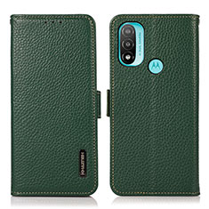 Funda de Cuero Cartera con Soporte Carcasa B03H para Motorola Moto E20 Verde