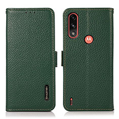 Funda de Cuero Cartera con Soporte Carcasa B03H para Motorola Moto E7 Power Verde