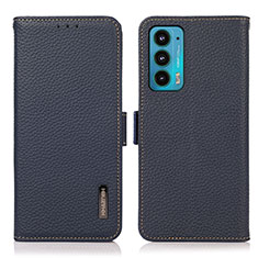 Funda de Cuero Cartera con Soporte Carcasa B03H para Motorola Moto Edge 20 5G Azul