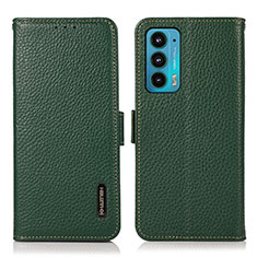 Funda de Cuero Cartera con Soporte Carcasa B03H para Motorola Moto Edge 20 5G Verde