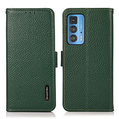 Funda de Cuero Cartera con Soporte Carcasa B03H para Motorola Moto Edge 20 Pro 5G Verde