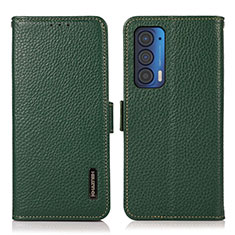 Funda de Cuero Cartera con Soporte Carcasa B03H para Motorola Moto Edge (2021) 5G Verde