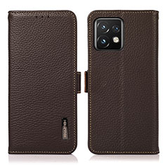 Funda de Cuero Cartera con Soporte Carcasa B03H para Motorola Moto Edge Plus (2023) 5G Marron