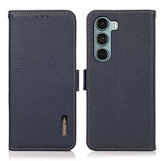 Funda de Cuero Cartera con Soporte Carcasa B03H para Motorola Moto Edge S30 5G Azul