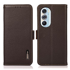 Funda de Cuero Cartera con Soporte Carcasa B03H para Motorola Moto Edge X30 5G Marron