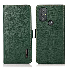 Funda de Cuero Cartera con Soporte Carcasa B03H para Motorola Moto G Play (2023) Verde