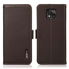 Funda de Cuero Cartera con Soporte Carcasa B03H para Motorola Moto G Power (2021) Marron