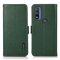 Funda de Cuero Cartera con Soporte Carcasa B03H para Motorola Moto G Pure Verde