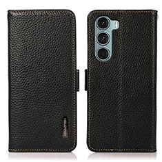 Funda de Cuero Cartera con Soporte Carcasa B03H para Motorola Moto G200 5G Negro