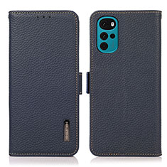 Funda de Cuero Cartera con Soporte Carcasa B03H para Motorola Moto G22 Azul