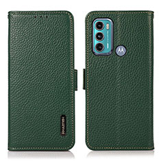 Funda de Cuero Cartera con Soporte Carcasa B03H para Motorola Moto G40 Fusion Verde