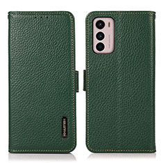 Funda de Cuero Cartera con Soporte Carcasa B03H para Motorola Moto G42 Verde