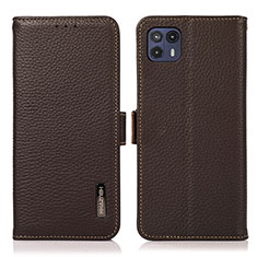 Funda de Cuero Cartera con Soporte Carcasa B03H para Motorola Moto G50 5G Marron