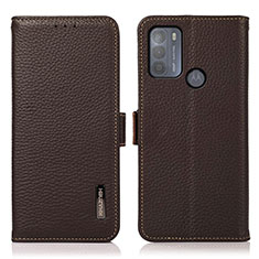 Funda de Cuero Cartera con Soporte Carcasa B03H para Motorola Moto G50 Marron