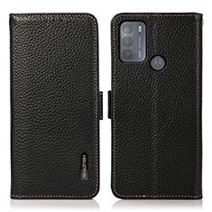 Funda de Cuero Cartera con Soporte Carcasa B03H para Motorola Moto G50 Negro