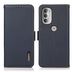 Funda de Cuero Cartera con Soporte Carcasa B03H para Motorola Moto G51 5G Azul