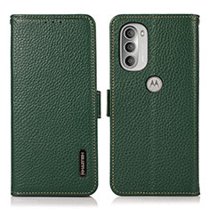 Funda de Cuero Cartera con Soporte Carcasa B03H para Motorola Moto G51 5G Verde