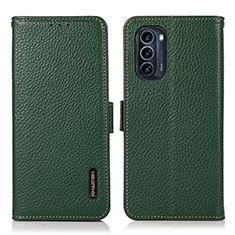 Funda de Cuero Cartera con Soporte Carcasa B03H para Motorola Moto G52j 5G Verde