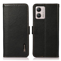 Funda de Cuero Cartera con Soporte Carcasa B03H para Motorola Moto G53 5G Negro