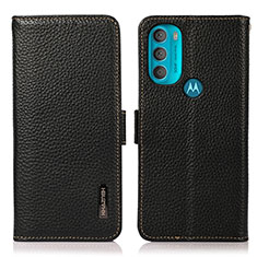 Funda de Cuero Cartera con Soporte Carcasa B03H para Motorola Moto G71 5G Negro