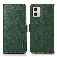 Funda de Cuero Cartera con Soporte Carcasa B03H para Motorola Moto G73 5G Verde