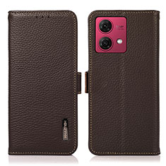 Funda de Cuero Cartera con Soporte Carcasa B03H para Motorola Moto G84 5G Marron