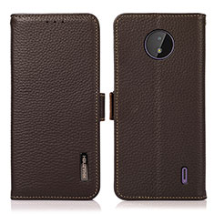 Funda de Cuero Cartera con Soporte Carcasa B03H para Nokia C20 Marron