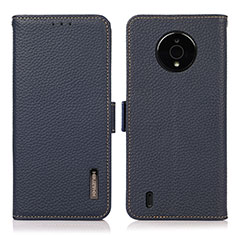 Funda de Cuero Cartera con Soporte Carcasa B03H para Nokia C200 Azul