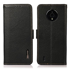 Funda de Cuero Cartera con Soporte Carcasa B03H para Nokia C200 Negro