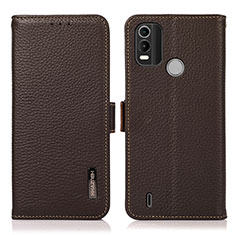 Funda de Cuero Cartera con Soporte Carcasa B03H para Nokia C21 Plus Marron