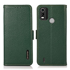 Funda de Cuero Cartera con Soporte Carcasa B03H para Nokia C21 Plus Verde