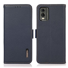 Funda de Cuero Cartera con Soporte Carcasa B03H para Nokia C210 Azul