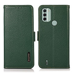 Funda de Cuero Cartera con Soporte Carcasa B03H para Nokia C31 Verde