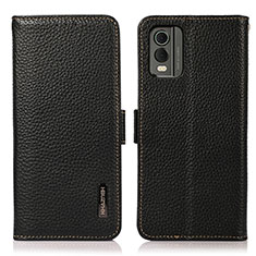 Funda de Cuero Cartera con Soporte Carcasa B03H para Nokia C32 Negro