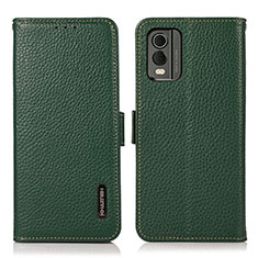 Funda de Cuero Cartera con Soporte Carcasa B03H para Nokia C32 Verde