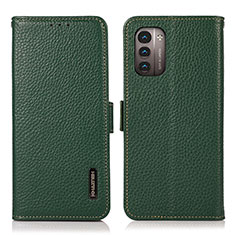 Funda de Cuero Cartera con Soporte Carcasa B03H para Nokia G11 Verde