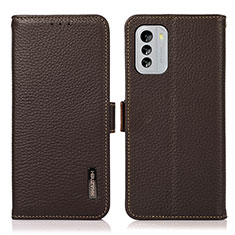 Funda de Cuero Cartera con Soporte Carcasa B03H para Nokia G60 5G Marron