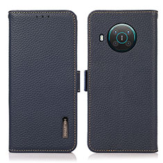 Funda de Cuero Cartera con Soporte Carcasa B03H para Nokia X10 Azul