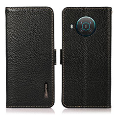 Funda de Cuero Cartera con Soporte Carcasa B03H para Nokia X10 Negro