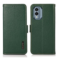 Funda de Cuero Cartera con Soporte Carcasa B03H para Nokia X30 5G Verde