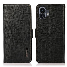 Funda de Cuero Cartera con Soporte Carcasa B03H para Nothing Phone 2 Negro