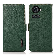 Funda de Cuero Cartera con Soporte Carcasa B03H para OnePlus 10R 5G Verde